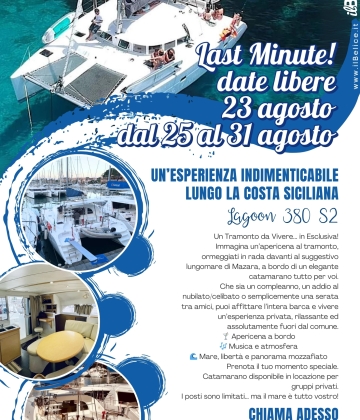 LAST MINUTE! Scopri la Costa Siciliana sul nostro Catamarano
